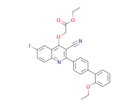 Molecular Structure of 881314-61-0 (ethyl {[3-cyano-2-(2'-ethoxybiphenyl-4-yl)-6-fluoroquinolin-4-yl]oxy}acetate)