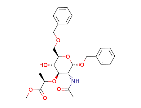 Molecular Structure of 107671-54-5 (Benzyl N-Acetyl-6-O-benzyl-α-D-muramic Acid, Methyl Ester)