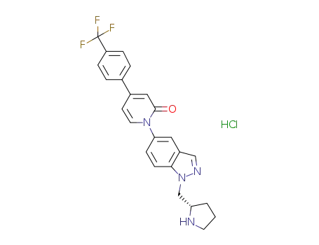 (S)-1-(1-(Pyrrolidin-2-ylmethyl)-1H-indazol-5-yl)-4-(4-(trifluoromethyl)phenyl)pyridin-2(1H)-one hydrochloride