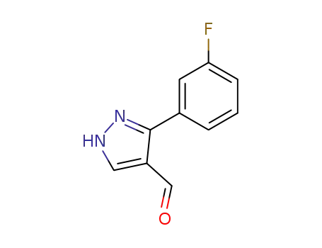 Molecular Structure of 161398-15-8 (3-(3-Fluorophenyl)-1H-pyrazole-4-carboxaldehyde)