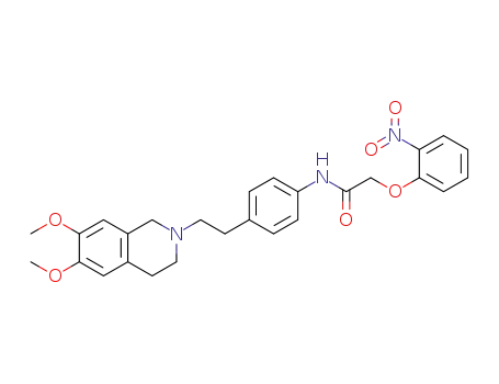 Molecular Structure of 1157878-99-3 (N-(4-(2-(6,7-dimethoxy-3,4-dihydroisoquinolin-2(1H)-yl)ethyl)phenyl)-2-(2-nitrophenoxy)acetamide)