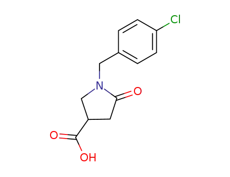 Molecular Structure of 96449-92-2 (3-Pyrrolidinecarboxylicacid, 1-[(4-chlorophenyl)methyl]-5-oxo-)