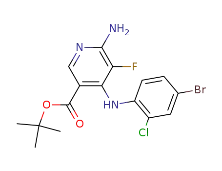 3-Pyridinecarboxylic acid,
6-amino-4-[(4-bromo-2-chlorophenyl)amino]-5-fluoro-, 1,1-dimethylethyl
ester