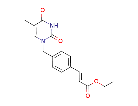 3-[4-(5-methyl-2,4-dioxo-3,4-dihydro-2H-pyrimidin-1-ylmethyl)phenyl]acrylic acid ethyl ester