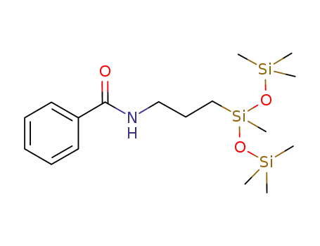 Molecular Structure of 1027627-89-9 (N-(3-{1,3,3,3-tetramethyl-1-[(trimethylsilyl)oxy]disiloxanyl}propyl)benzamide)
