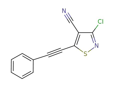 4-Isothiazolecarbonitrile, 3-chloro-5-(2-phenylethynyl)-