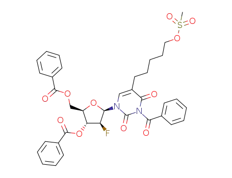 3-N-benzoyl-3',5'-di-O-benzoyl-2'-fluoro-2'-deoxy-5-(5-methanesulfonyloxypentyl)-1-β-D-arabinofuranosyluracil