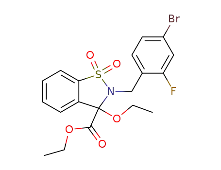 ethyl 2-<(4-bromo-2-fluorophenyl)methyl>-2,3-dihydro-3-ethoxy-1,2-benzisothiazole-3-carboxylate 1,1-dioxide