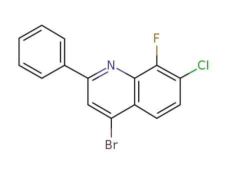 Molecular Structure of 867164-98-5 (4-Bromo-7-chloro-8-fluoro-2-phenylquinoline)