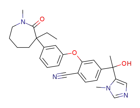 2-[3-(3-ethyl-1-methyl-2-oxo-azepan-3-yl)-phenoxy]-4-[1-hydroxy-1-(3-methyl-3H-imidazol-4-yl)-ethyl]-benzonitrile