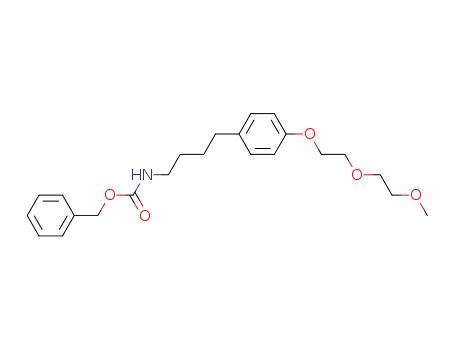 Molecular Structure of 587880-40-8 (Carbamic acid, [4-[4-[2-(2-methoxyethoxy)ethoxy]phenyl]butyl]-,
phenylmethyl ester)