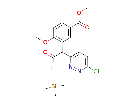 Molecular Structure of 940891-77-0 (methyl 3-[1-(6-chloropyridazin-3-yl)-2-oxo-4-(trimethylsilyl)but-3-yn-1-yl]-4-methoxybenzoate)