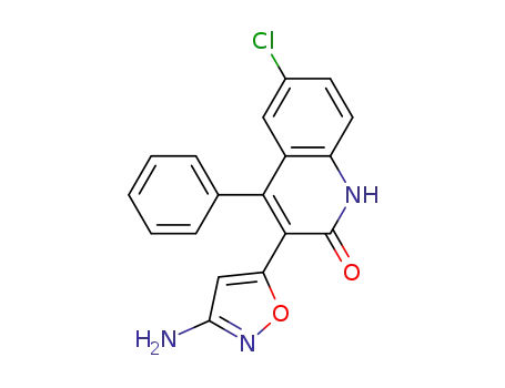 Molecular Structure of 835881-05-5 (2(1H)-Quinolinone, 3-(3-amino-5-isoxazolyl)-6-chloro-4-phenyl-)