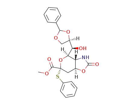 methyl (phenyl 5-amino-8,9-O-benzylidene-5-N,4-O-carbonyl-3,5-dideoxy-2-thio-D-glycero-β-D-galacto-2-nonulopyranosid)onate