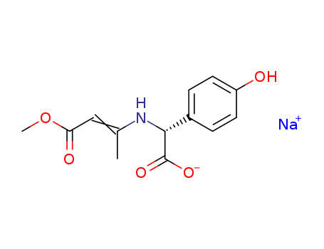 Benzeneacetic acid,4-hydroxy-a-[(3-methoxy-1-methyl-3-oxo-1-propen-1-yl)amino]-,sodium salt (1:1), (aR)-