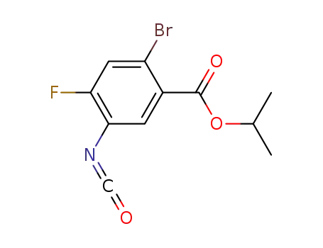 Molecular Structure of 91151-67-6 (Benzoic acid, 2-bromo-4-fluoro-5-isocyanato-, 1-methylethyl ester)