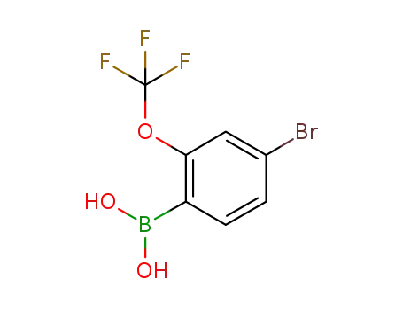 Molecular Structure of 1048990-22-2 (4-bromo-2-(trifluoromethoxy)phenylboronic acid)