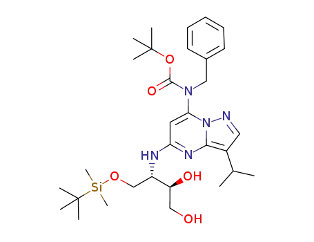 tert-butyl benzyl(5-(((2S,3R)-1-((tert-butyldimethylsilyl)oxy)-3,4-dihydroxybutan-2-yl)amino)-3-iso-propylpyrazolo[1,5-a]pyrimidin-7-yl)carbamate