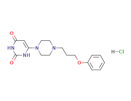 Molecular Structure of 138539-94-3 (2,4(1H,3H)-Pyrimidinedione, 6-[4-(3-phenoxypropyl)-1-piperazinyl]-,
monohydrochloride)