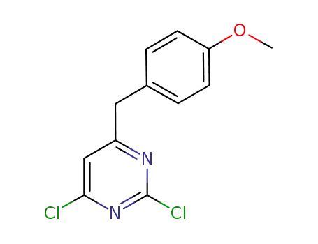 Molecular Structure of 825647-54-9 (Pyrimidine, 2,4-dichloro-6-[(4-methoxyphenyl)methyl]-)