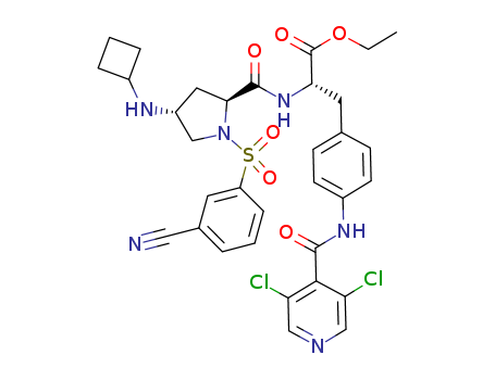 L-Phenylalanine, (4R)-1-[(3-cyanophenyl)sulfonyl]-4-(cyclobutylamino)-L-prolyl-4-[[(3,5-dichloro-4-pyridinyl)carbonyl]amino]-, ethyl ester