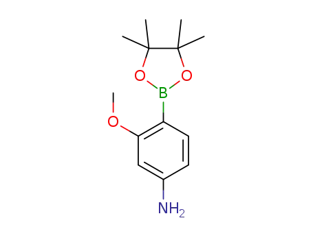 Molecular Structure of 1350377-66-0 (3-methoxy-4-(4,4,5,5-tetramethyl-1,3,2-dioxaborolan-2-yl)Benzenamine)