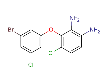 Molecular Structure of 1034474-43-5 (3-(3-bromo-5-chlorophenoxy)-4-chlorobenzene-1,2-diamine)