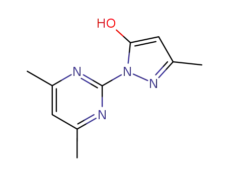 Molecular Structure of 23898-81-9 (1H-Pyrazol-5-ol, 1-(4,6-dimethyl-2-pyrimidinyl)-3-methyl-)