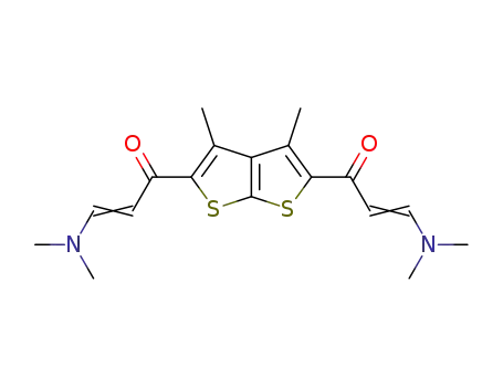1,1'-(3,4-dimethylthieno[2,3-b]thiophene-2,5-diyl)bis(3-(dimethylamino)prop-2-en-1-one)