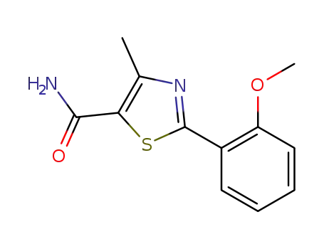 Molecular Structure of 82875-41-0 (2-(2-Methoxyphenyl)-4-methyl-5-thiazolecarboxamide)