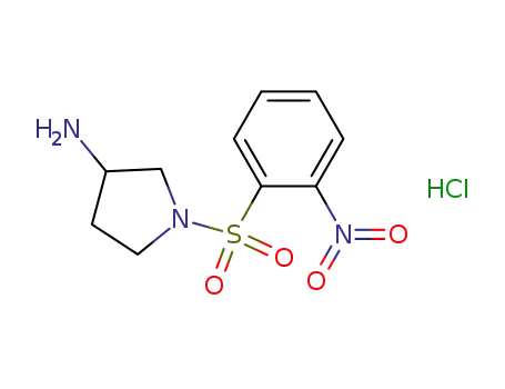 Molecular Structure of 854750-90-6 (1-(2-NITRO-BENZENESULFONYL)-PYRROLIDIN-3-YLAMINE HYDROCHLORIDE)