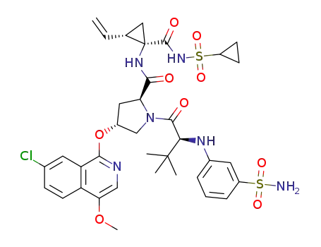 3-methyl-N-(3-sulfamoylphenyl)-L-valyl-(4R)-4-((7-chloro-4-methoxy-1-isoquinolinyl)oxy)-N-((1R,2S)-1-((cyclopropylsulfonyl)carbamoyl)-2-vinylcyclopropyl)-L-prolinamide