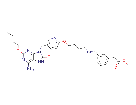 2-Butoxy-7,8-dihydro-9-{6-[4-(3-methoxycarbonylmethylbenzyl)aminobutoxy]pyridin-3-ylmethyl}-8-oxoadenine