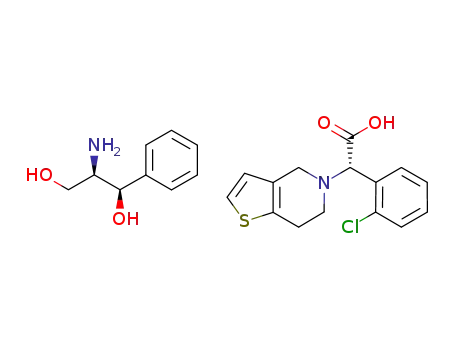 Molecular Structure of 917613-69-5 ((S)-(+)-α-(2-chlorophenyl)-6,7-dihydro-4H-thieno[3,2-c]pyridine-5-acetic acid, (1R,2R)-(-)-2-amino-1-phenyl-1,3-propanediol salt)