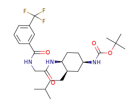 Carbamic acid,
[(1R,3R,4S)-3-(3-methylbutyl)-4-[[[[3-(trifluoromethyl)benzoyl]amino]acet
yl]amino]cyclohexyl]-, 1,1-dimethylethyl ester