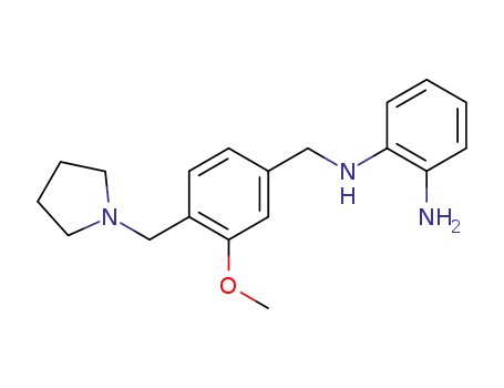 Molecular Structure of 215656-65-8 (N<sub>1</sub>-[3-methoxy-4-[(1-pyrrolidinyl)methyl]benzyl]-1,2-benzenediamine)