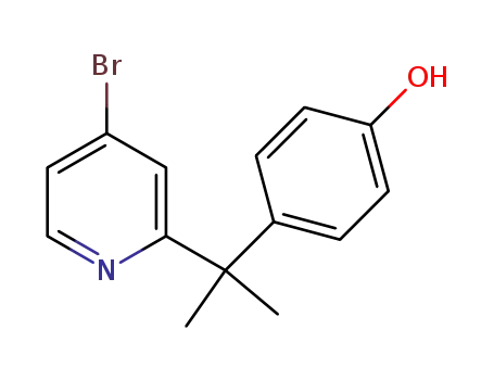 Molecular Structure of 1163707-62-7 (4-(2-(4-broMopyridin-2-yl)propan-2-yl)phenol)
