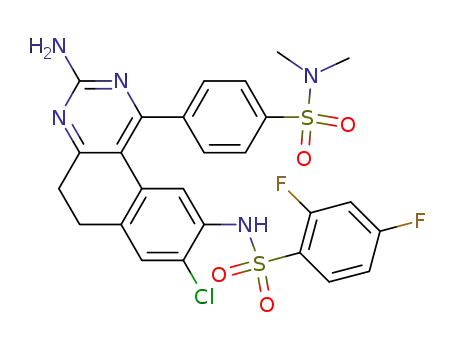 N-(3-amino-8-chloro-1-{4-[(dimethylamino)sulfonyl]phenyl}-5,6-dihydrobenzo[f]quinazolin-9-yl)-2,4-difluorobenzenesulfonamide