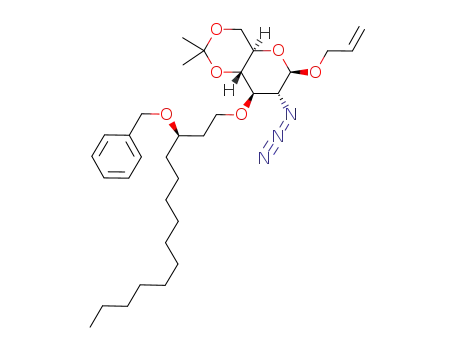 Molecular Structure of 288402-89-1 (allyl 2-azido-3-O-[(R)-3-(benzyloxy)tetradecyl]-2-deoxy-4,6-O-isopropylidene-β-D-glucopyranoside)
