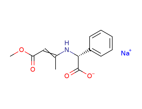Benzeneacetic acid, a-[(3-methoxy-1-methyl-3-oxo-1-propen-1-yl)amino]-,sodium salt (1:1), (aR)-