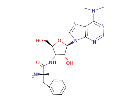 Molecular Structure of 5001-55-8 (Adenosine,
3'-[(2-amino-1-oxo-3-phenylpropyl)amino]-3'-deoxy-N,N-dimethyl-, (S)-)