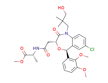 Molecular Structure of 383662-15-5 (methyl N-[[(3R,5S)-7-chloro-5-(2,3-dimethoxyphenyl)-1-(3-hydroxy-2,2-dimethylpropyl)-2-oxo-1,2,3,5-tetrahydro-4,1-benzoxazepin-3-yl]acetyl]-D-alaninate)
