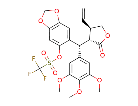 6-{[(4R)-4-ethenyl-2-oxooxolan-3-yl](3,4,5-trimethoxyphenyl)methyl}-2H-1,3-benzodioxol-5-yl trifluoromethanesulfonate