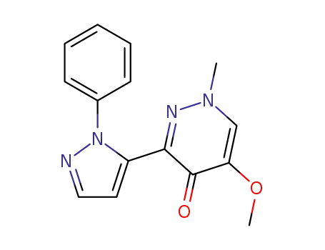 Molecular Structure of 1357358-03-2 (5-methoxy-1-methyl-3-(1-phenyl-1H-pyrazol-5-yl)pyridazin-4(1H)-one)