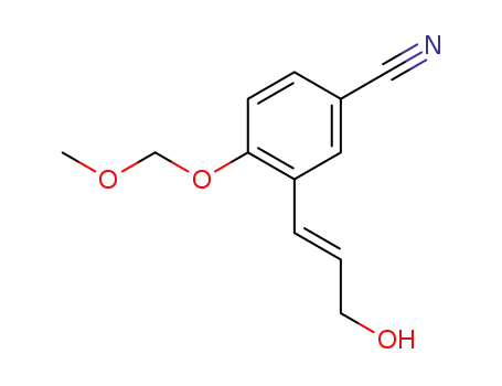 Molecular Structure of 337520-39-5 (3-(5-cyano-2-methoxymethoxyphenyl)-2-(E)-propen-1-ol)