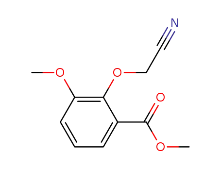 Molecular Structure of 89525-76-8 (Benzoic acid, 2-(cyanomethoxy)-3-methoxy-, methyl ester)