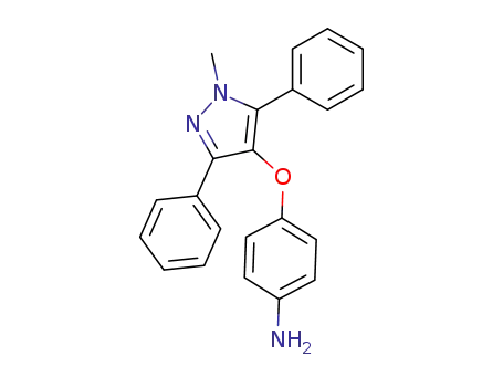 Molecular Structure of 60628-10-6 (Benzenamine, 4-[(1-methyl-3,5-diphenyl-1H-pyrazol-4-yl)oxy]-)