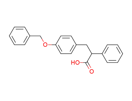 Molecular Structure of 125036-76-2 (Benzenepropanoic acid, a-phenyl-4-(phenylmethoxy)-)