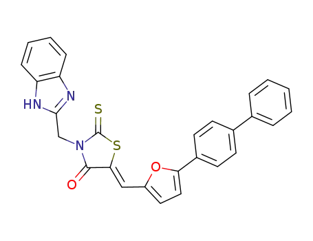 (Z)-3-((1H-benzimidazol-2-yl)methyl)-5-((5-(biphenyl-4-yl)furan-2-yl)methylene)-2-thioxothiazolidin-4-one