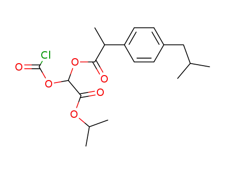 Molecular Structure of 352540-95-5 (2-[4-(2-Methylpropyl)phenyl]propanoic acid (chlorocarbonyloxy)(isopropoxy-carbonyl)methyl ester)